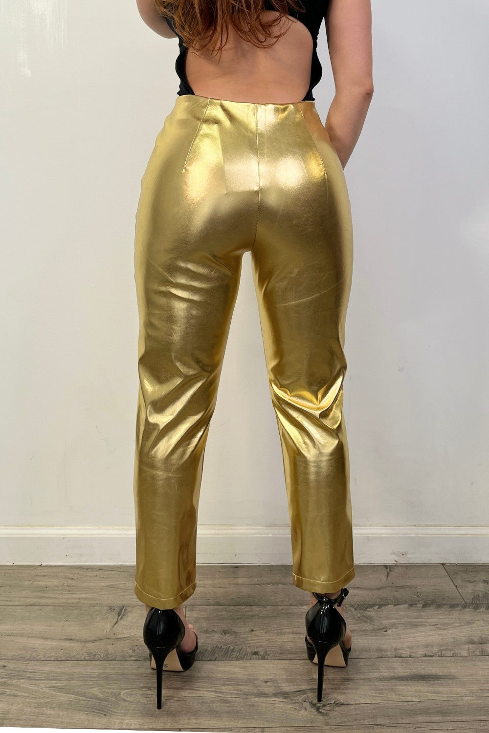 OP-230105 METALLIC ANKLE LENGTH PANTS 6 PIECES 2/S 2/M 2/L