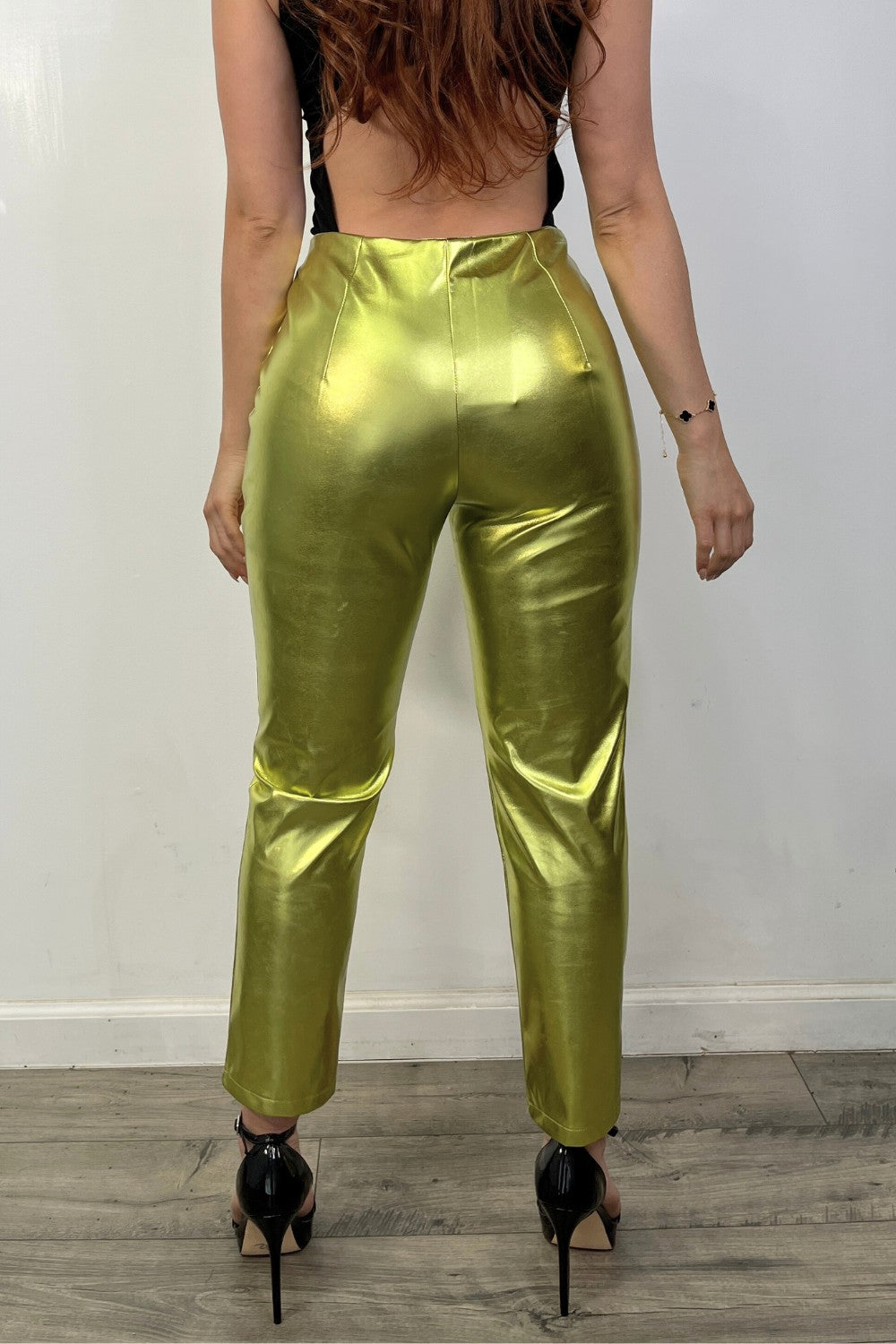 OP-230105 METALLIC ANKLE LENGTH PANTS 6 PIECES 2/S 2/M 2/L