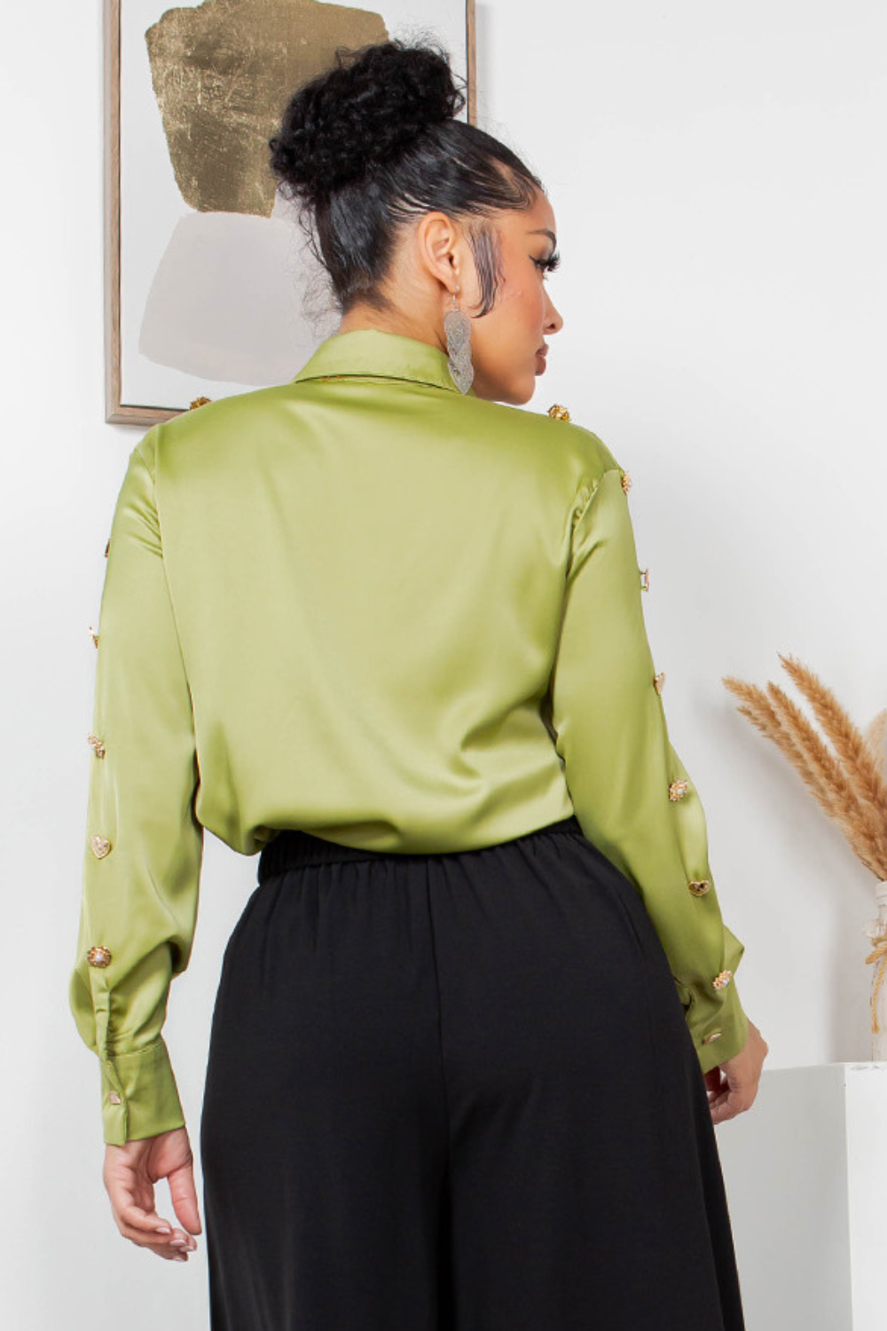 OP-4452 SATIN LONG SLEEVE BUTTON DOWN SHIRT 6 PIECES 2/S 2/M 2/L