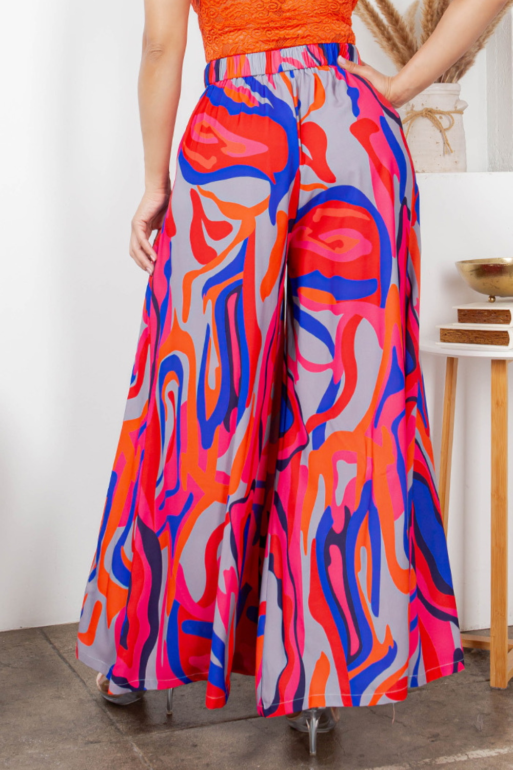 OP-4447 ABSTRACT PRINT WIDE LEG PANTS 6 PIECES 2/S 2/M 2/L