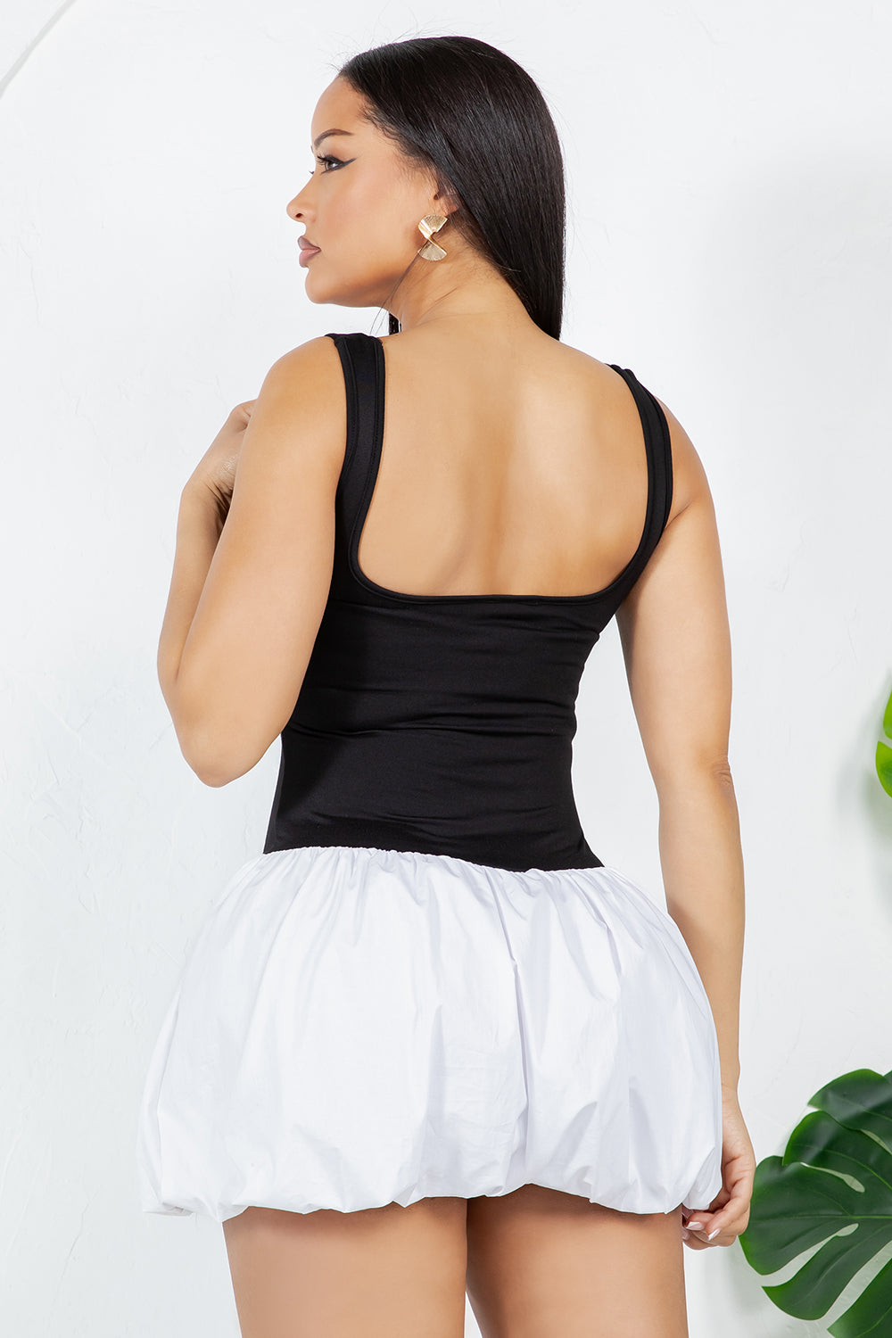 OP-0009 COLOR BLOCK BUBBLE SLEVELESS MINI DRESS PACKAGE OF 2/S 2/M 2/L