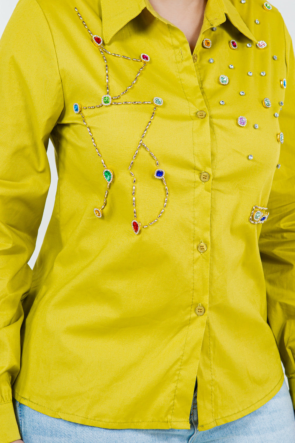OP-240101 EMBELLISHED BUTTON UP SHIRT 6 PIECES 2/S 2/M 2/L