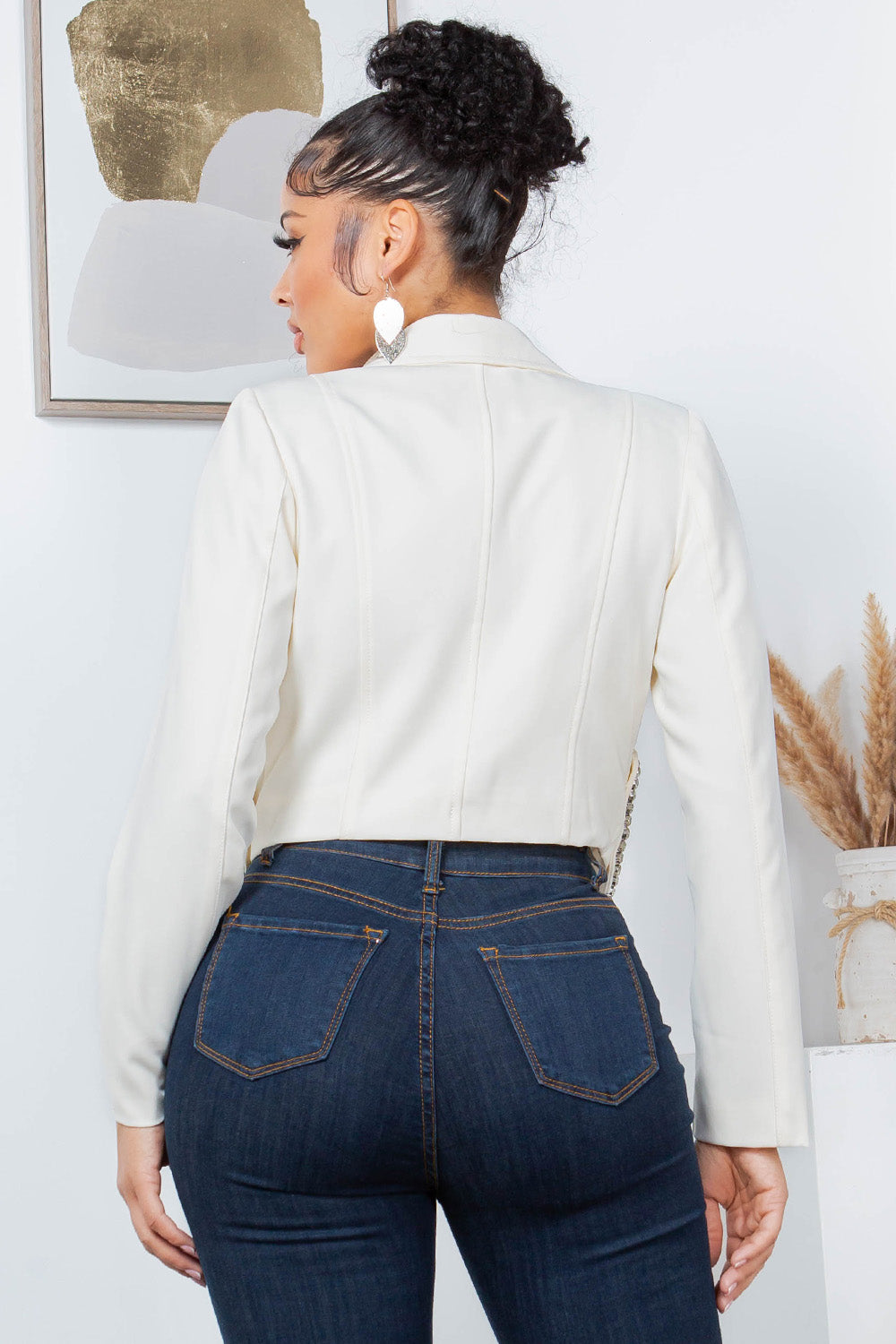 OP-3524 EMBELLISHED HEART SHAPE CROPPED BLAZER 6 PIECES 2/S 2/M 2/L
