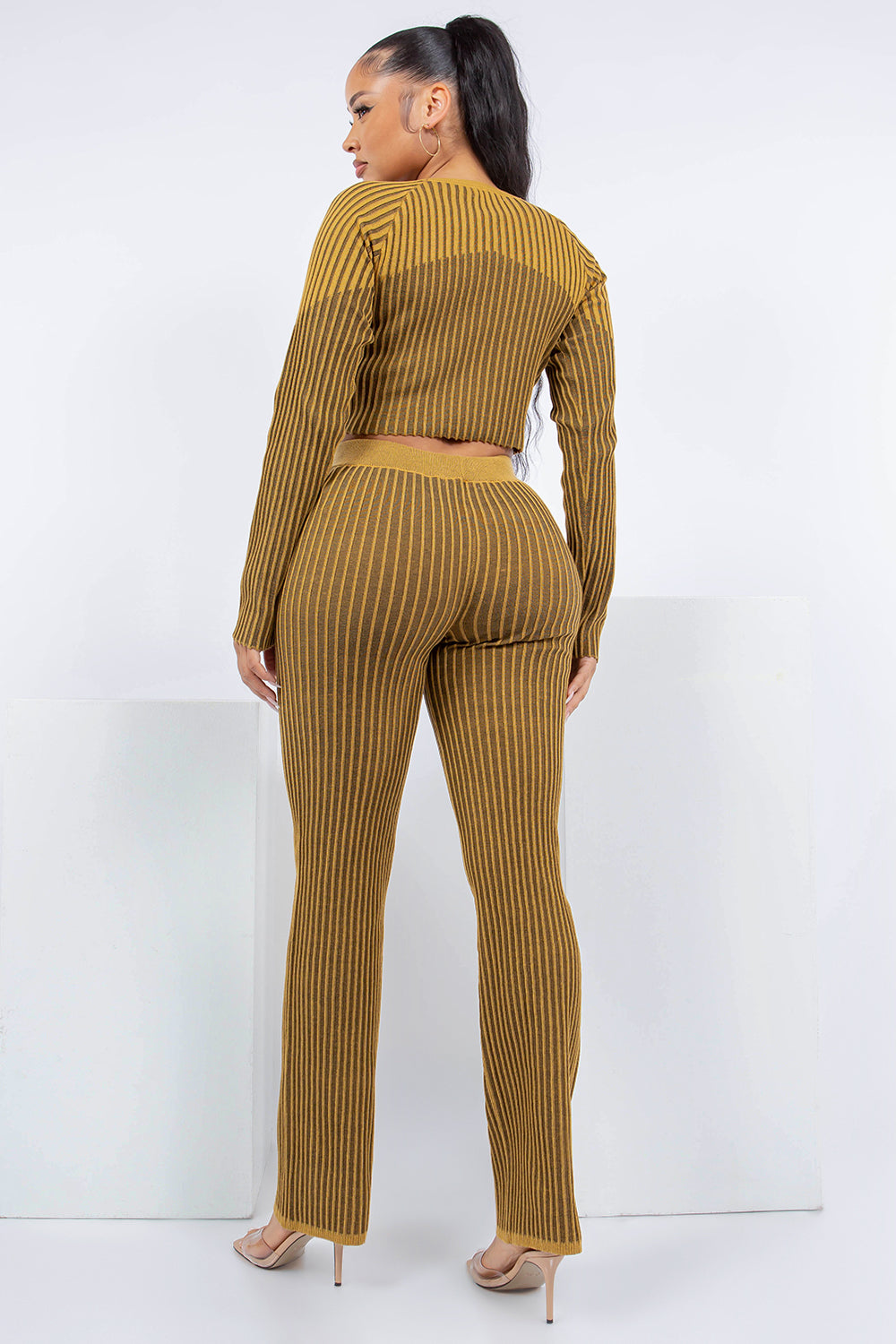 OOPS-230611 RIBBED KNIT 2 PCS SET TOP AND PANTS 6 PIECES 2/S 2/M 2/L