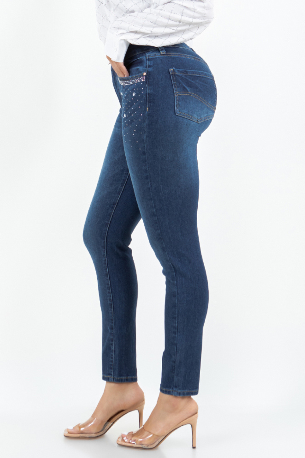 OP-910190 EMBELLISHED MID RISE SKINNY JEANS 12 PIECES PACKAGE