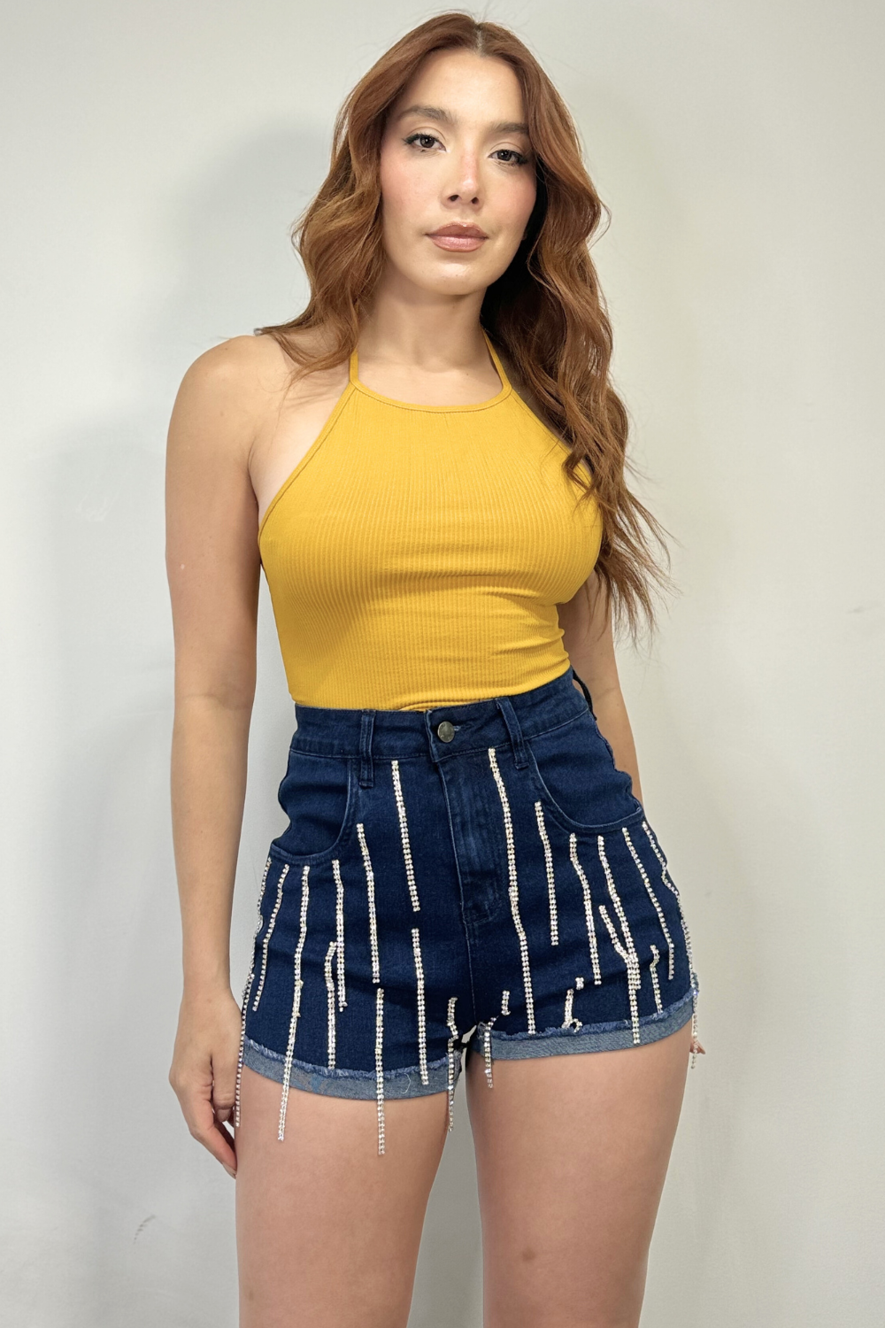 OP-240106 EMBELLISHED DENIM SHORT 6 PIECES 2/S 2/M 2/L
