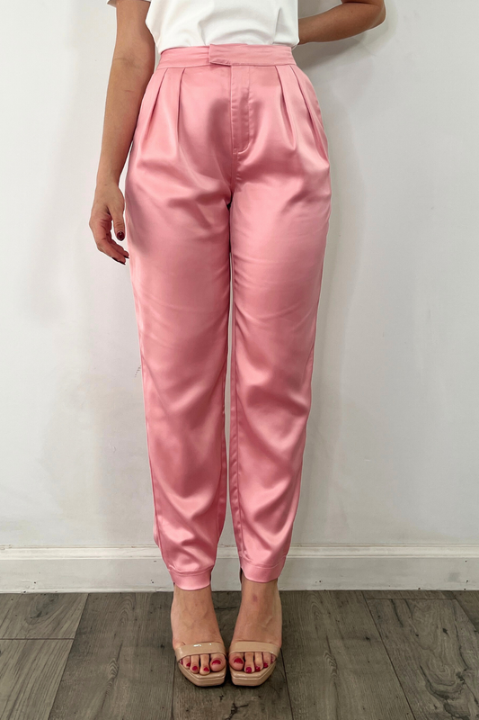 OP-4103 HIGH WAISTED PLEATED ANKLE SATIN PANTS 6 PIECES 2/S 2/M 2/L
