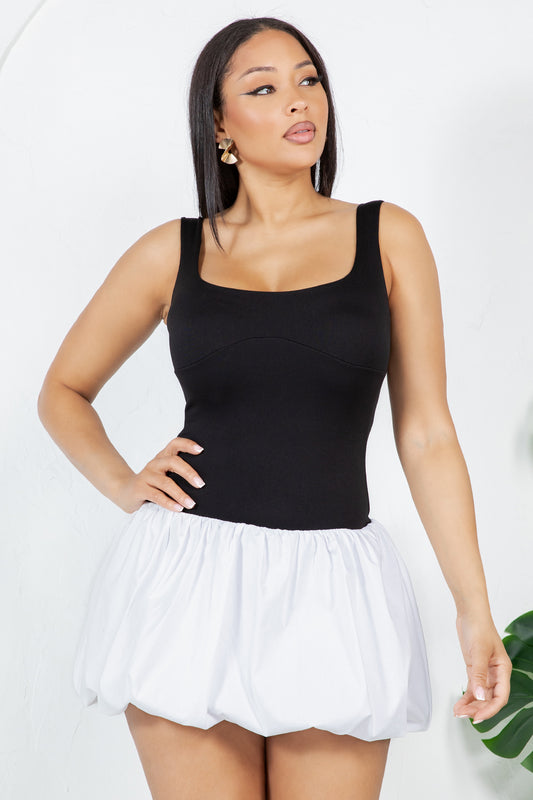 OP-0009 COLOR BLOCK BUBBLE SLEVELESS MINI DRESS PACKAGE OF 2/S 2/M 2/L