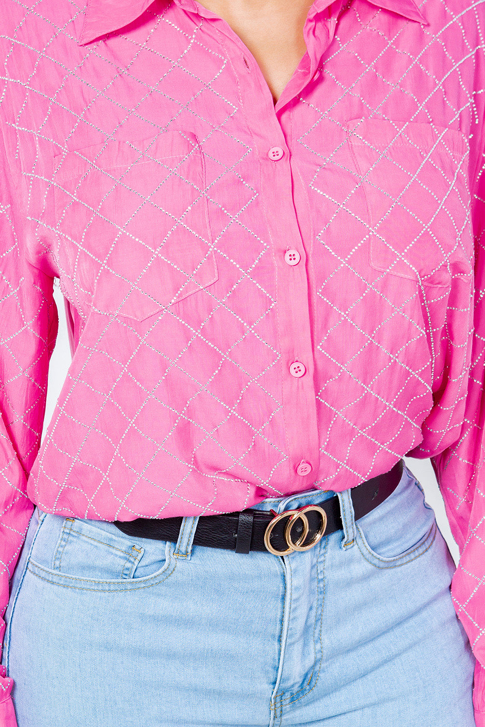 OP-240304 EMBELLISHED BUTTON UP OVERSIZE BLOUSE 6 PIECES 2/S 2/M 2/L