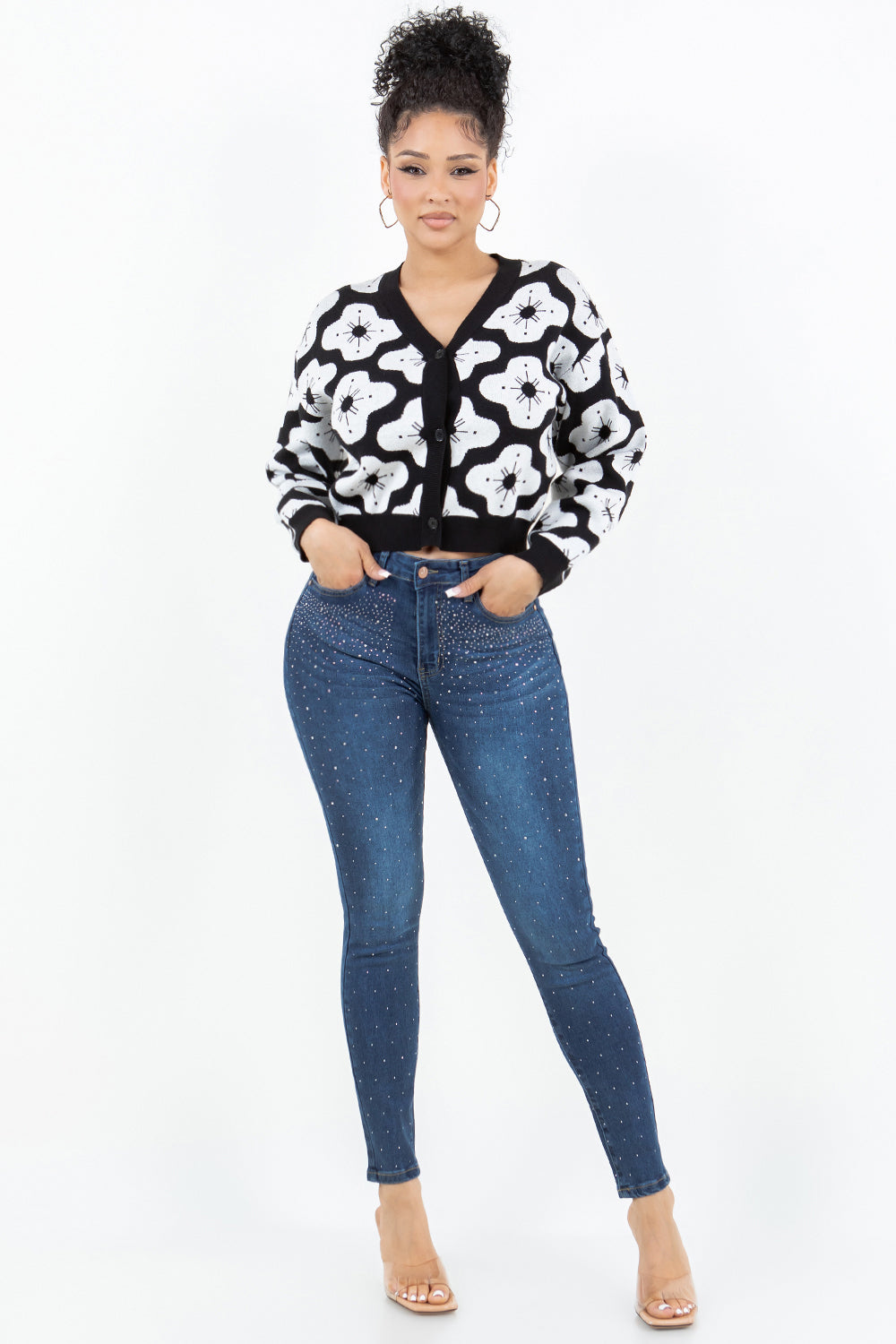 OP-910390 EMBELLISHED MID RISE SKINNY JEANS 12 PIECES PACKAGE