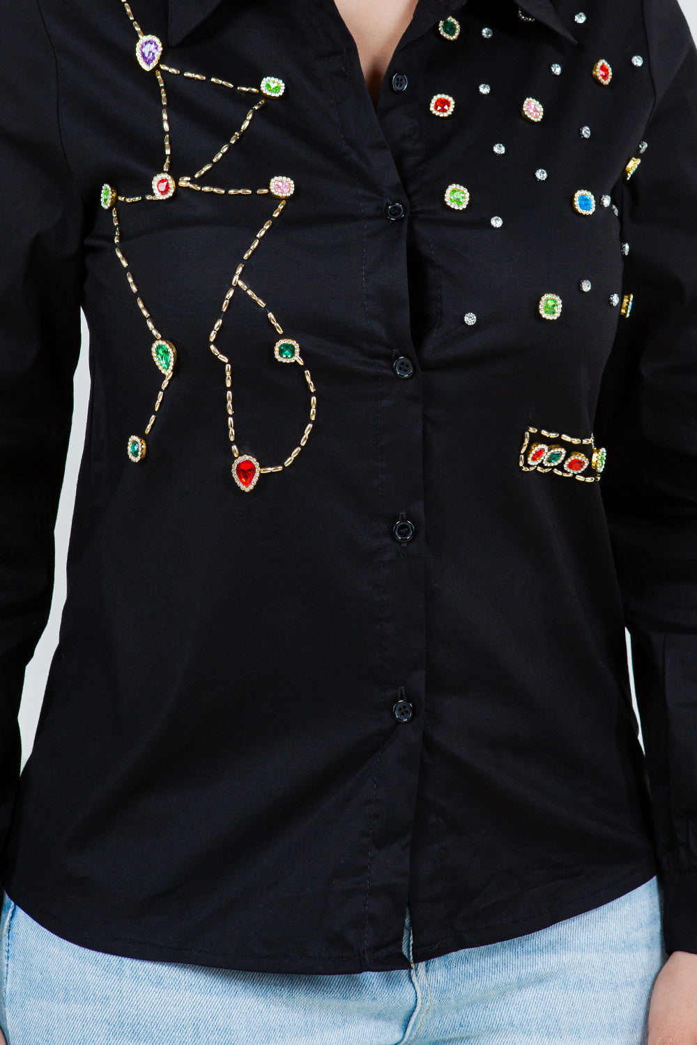 OP-240101 EMBELLISHED  BUTTON UP SHIRT 6 PIECES 2/S 2/M 2/L