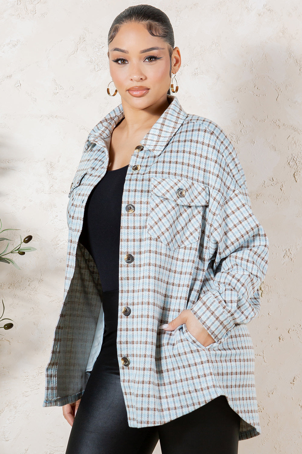 OJ-0001 OVERSIZE PLAID SHACKET 6 PIECES 2/S 2/M 2/L