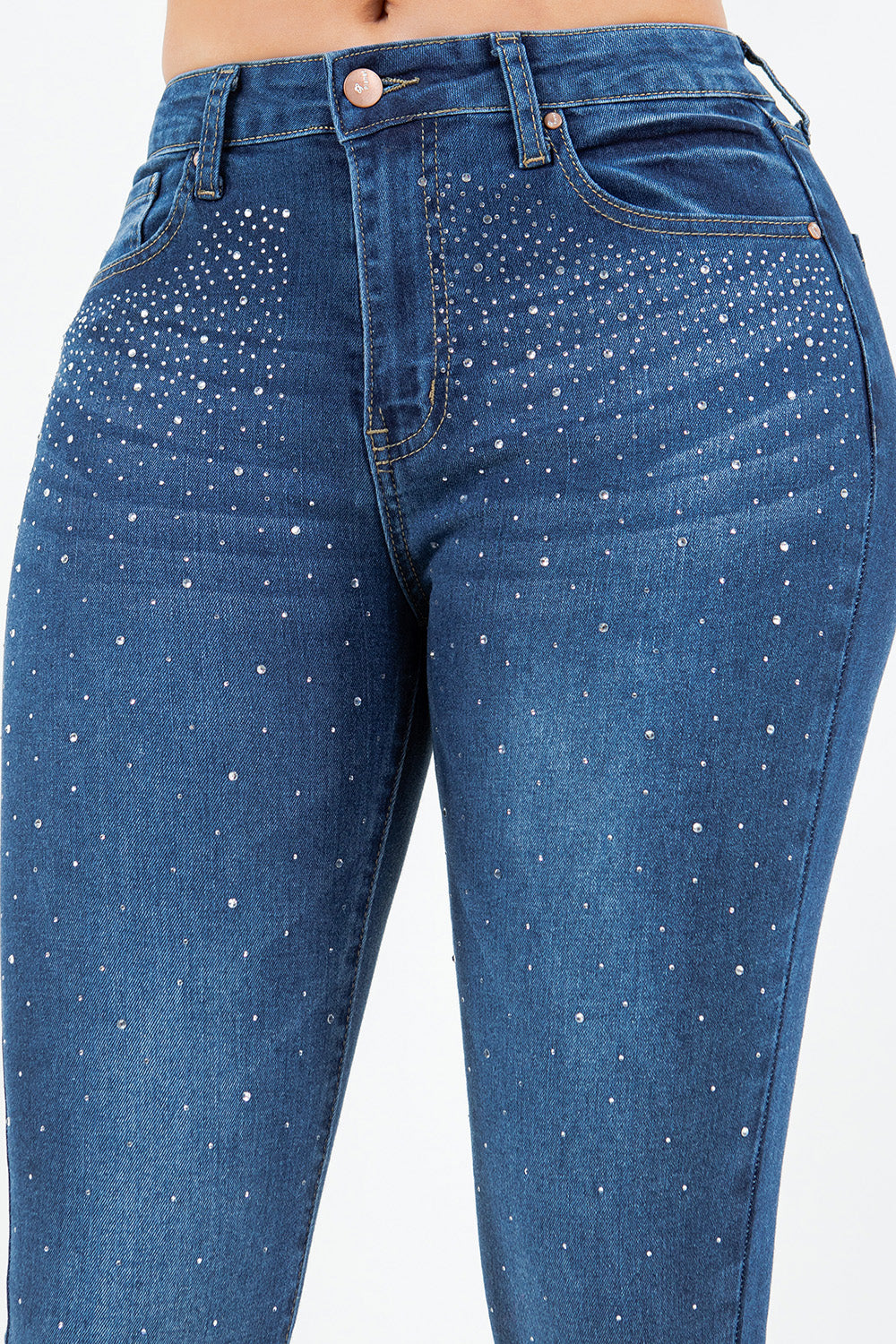 OP-910390 EMBELLISHED MID RISE SKINNY JEANS 12 PIECES PACKAGE