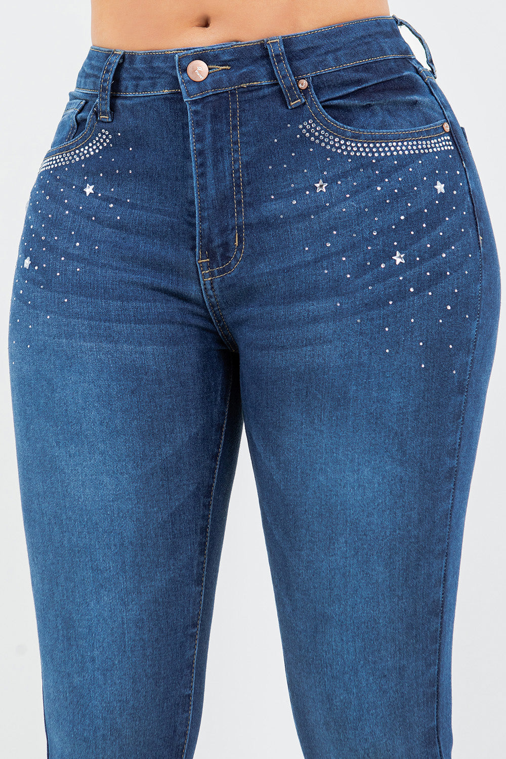 OP-910190 EMBELLISHED MID RISE SKINNY JEANS 12 PIECES PACKAGE